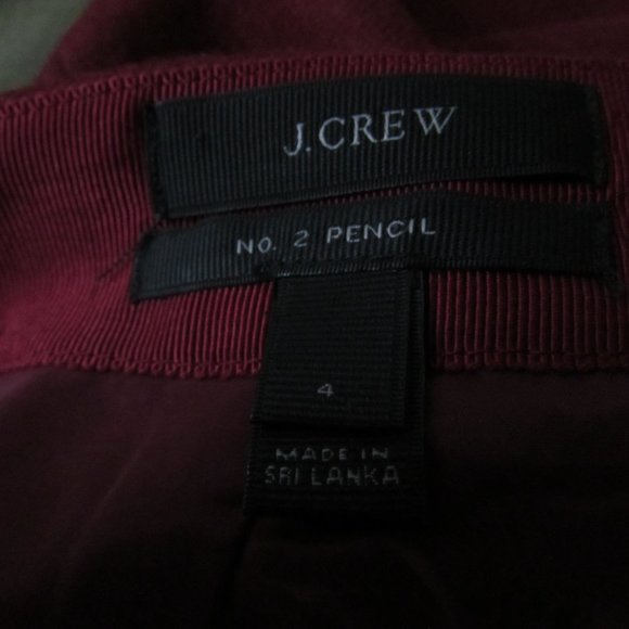 J. CREW Burgundy Wool Pencil Skirt - Picture 4 of 5